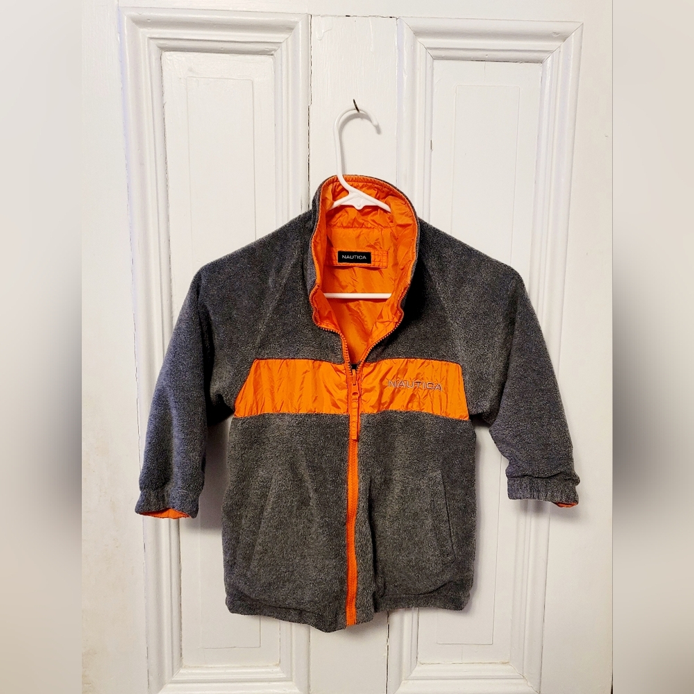 Nautica Reversable Boys Jacket Size‎ 4 Orange and Grey